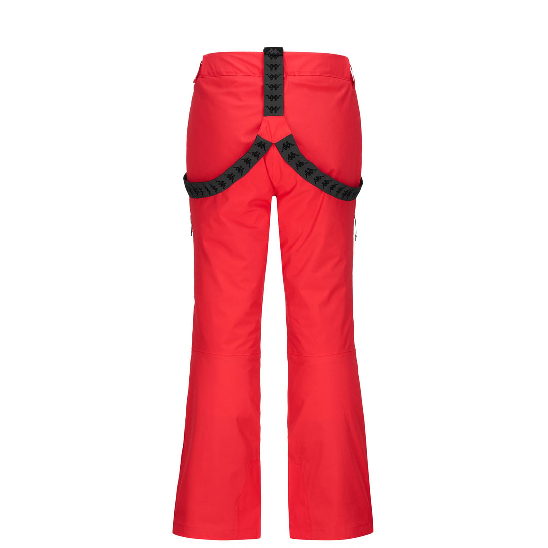 Pantaloni sportivi impermeabili da donna rossi con imbottitura main