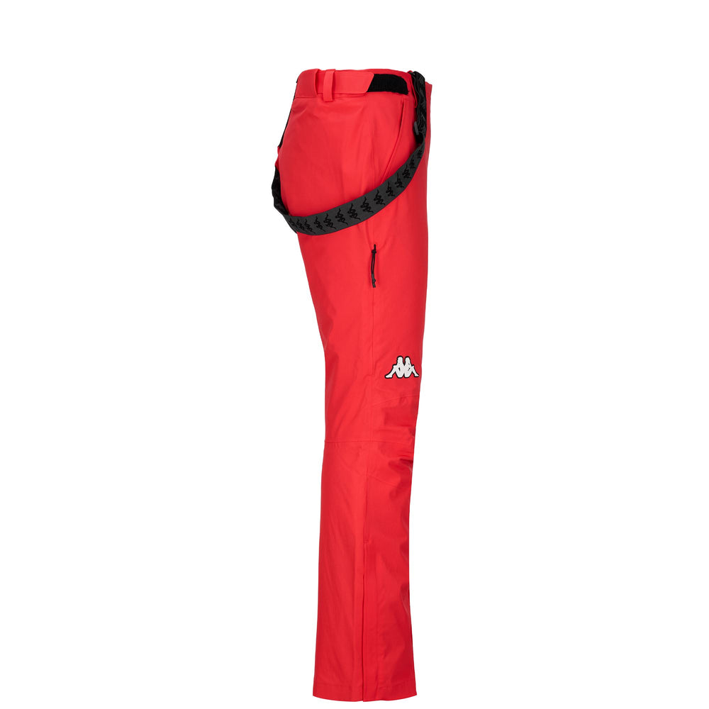 Pantalones deportivos impermeables rojos para mujer con acolchado 02