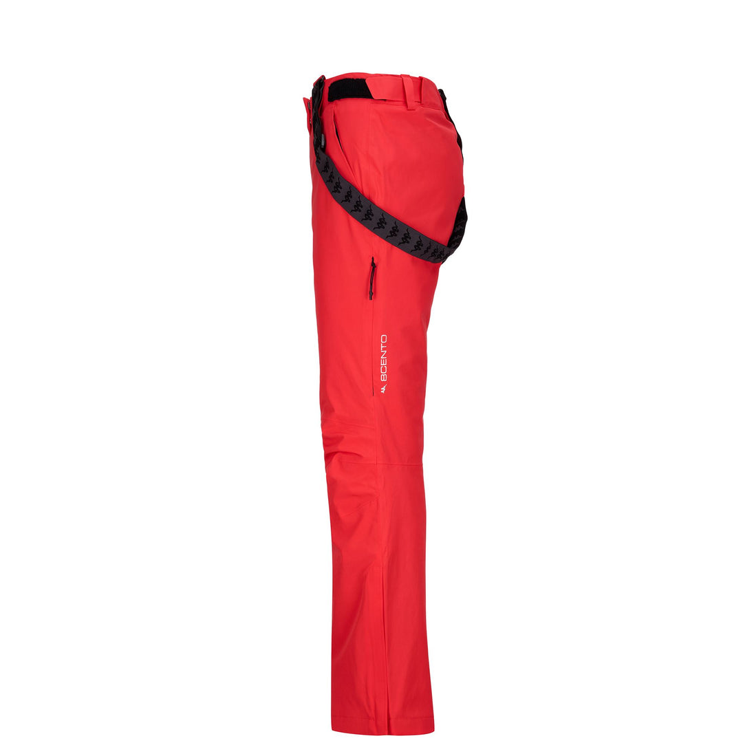 Pantalones deportivos impermeables rojos para mujer con acolchado 01