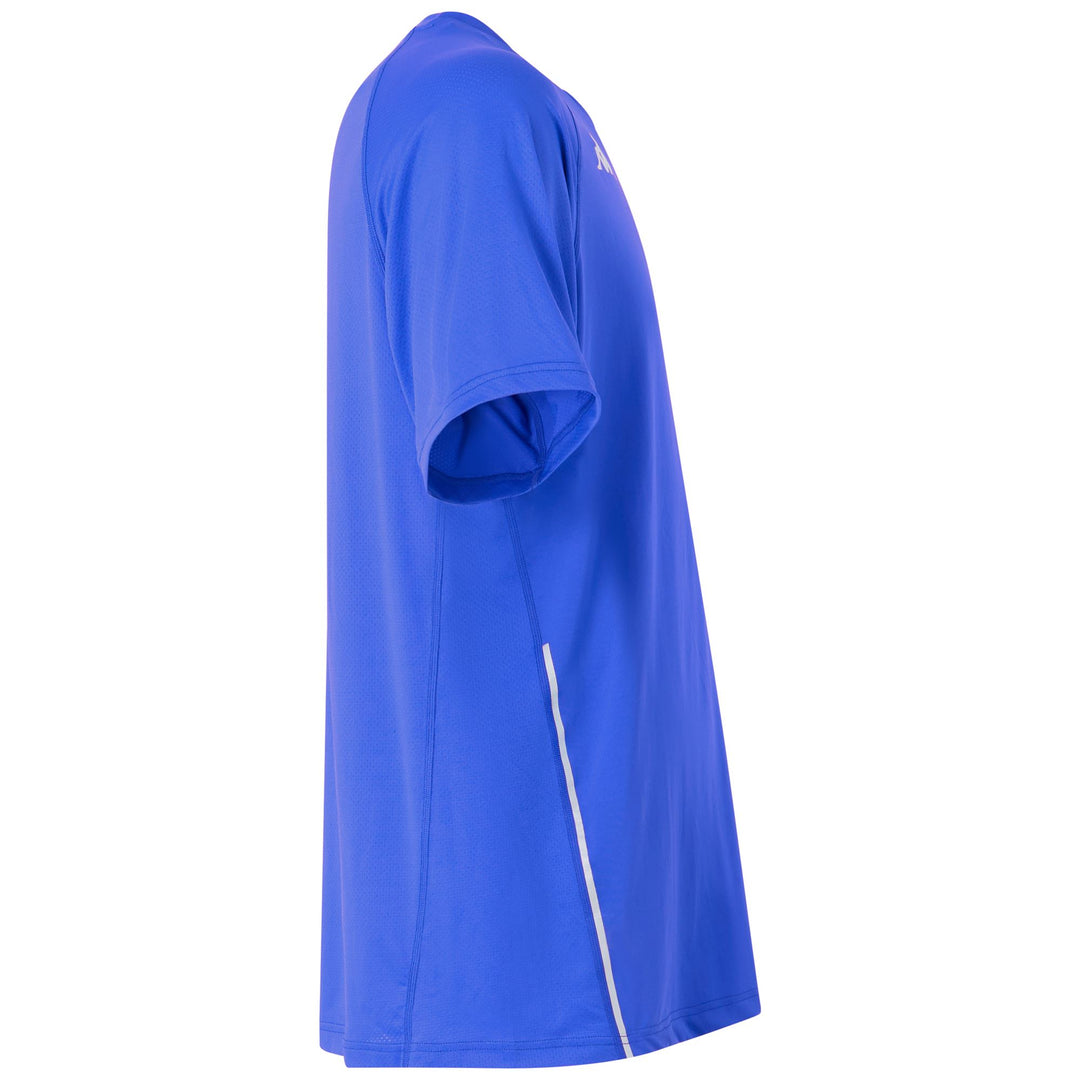 Maillot de course bleu pour homme, coupe classique, en tissu mesh main