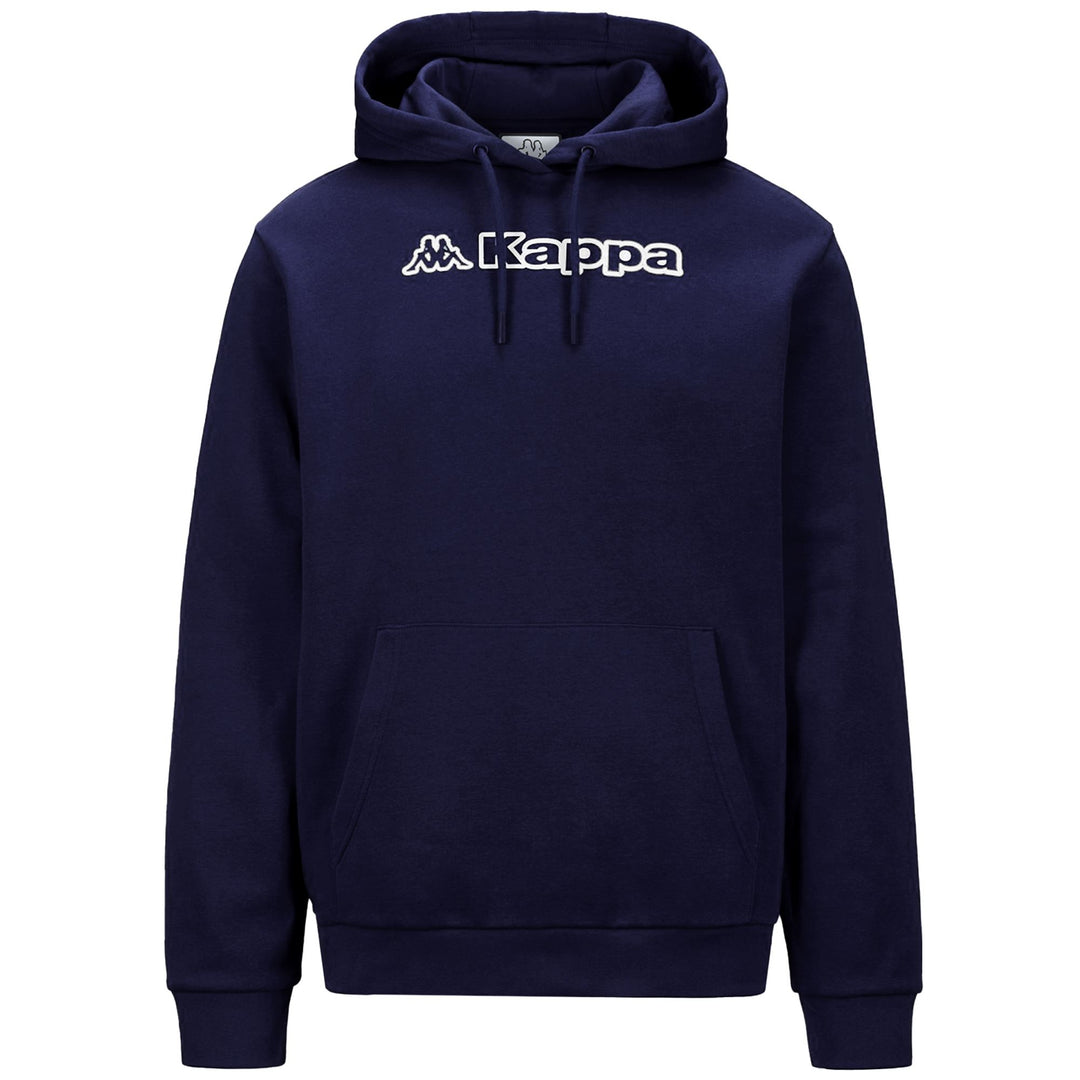 Marine blue Men's Fleece Hoodie with Kangaroo Pocket 01