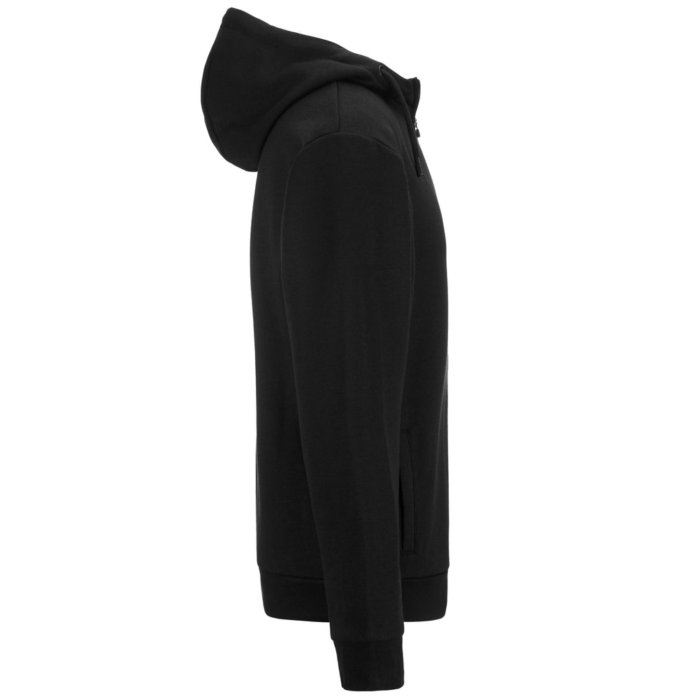 Sweat-shirt à capuche zippé en polaire noire pour homme, coupe classique 02
