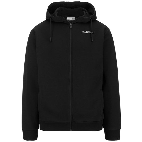 Black Men's Regular Fit Sportswear Hoodie Full Zip in Brushed