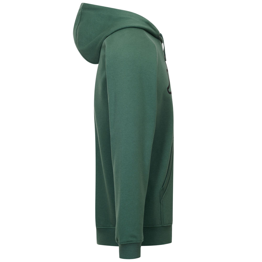 Green Men's Fleece Jumper with Hood and Kangaroo Pocket 02