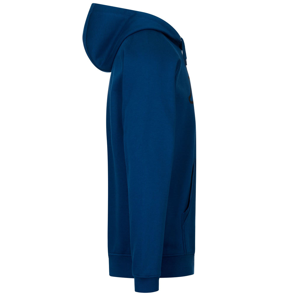 Blue Men's Fleece Jumper with Hood and Kangaroo Pocket 02