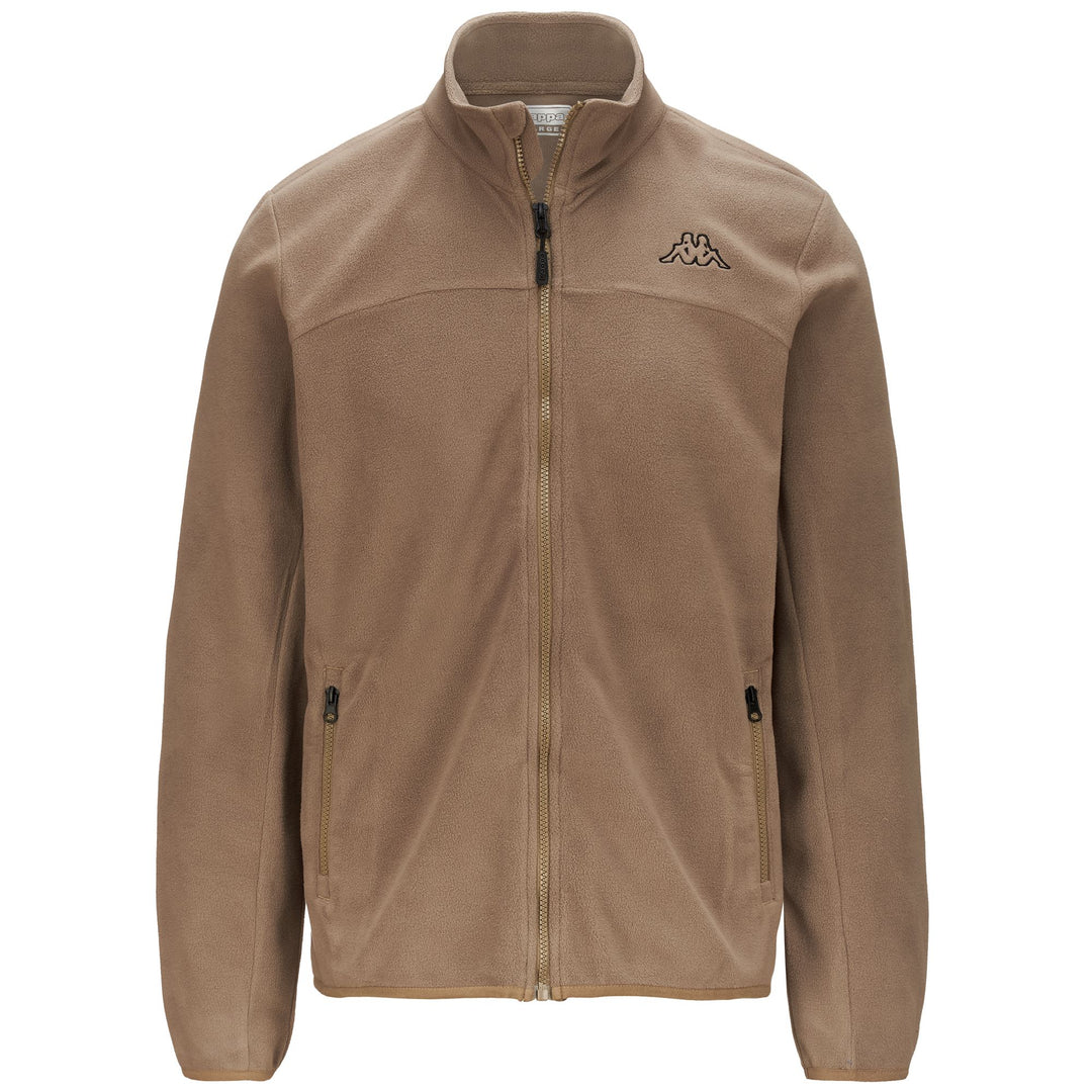 Brown grey Men's Sportstyle Fleece Jacket with Zip Pockets 01