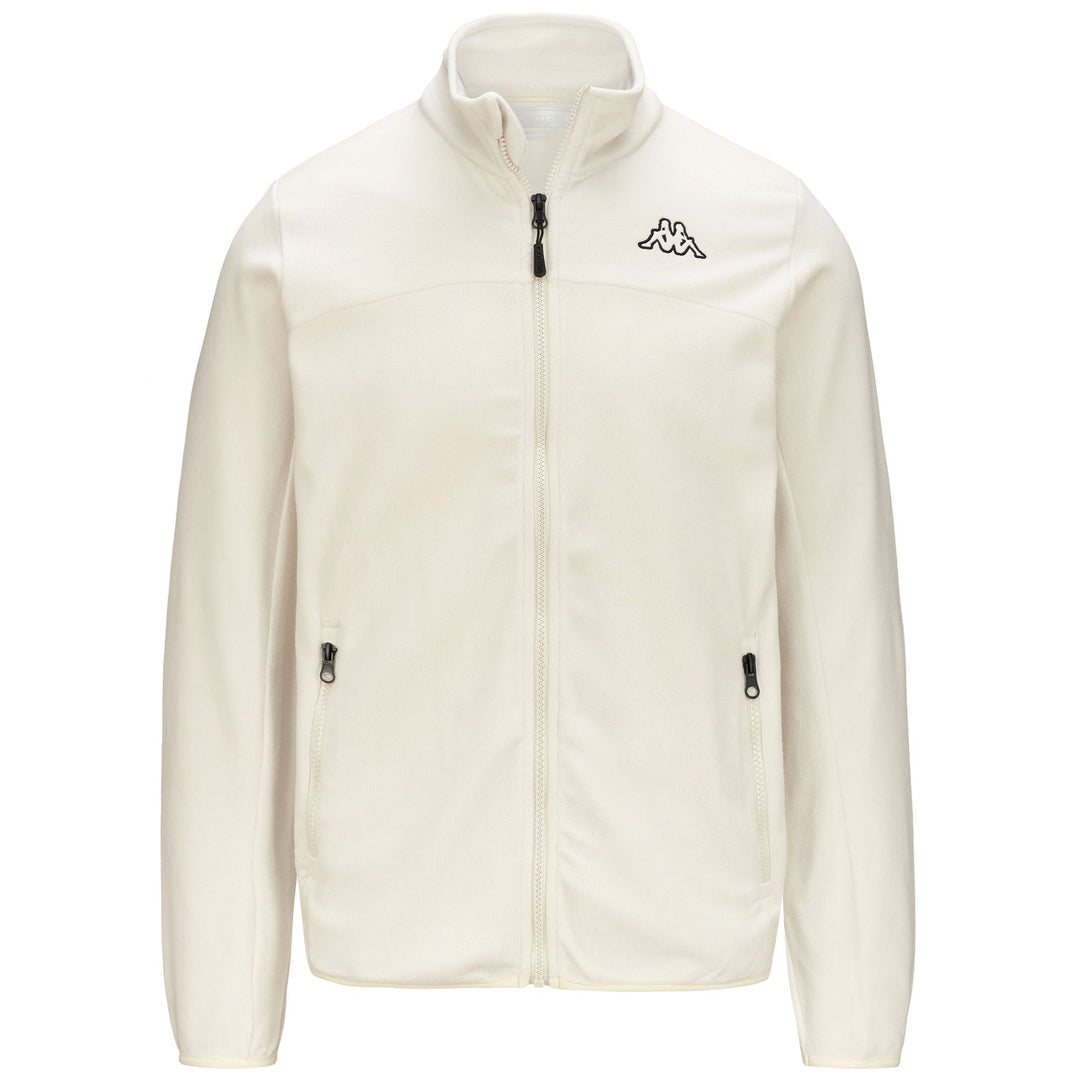 Veste polaire micro-régulière blanche pour homme, coupe classique. main