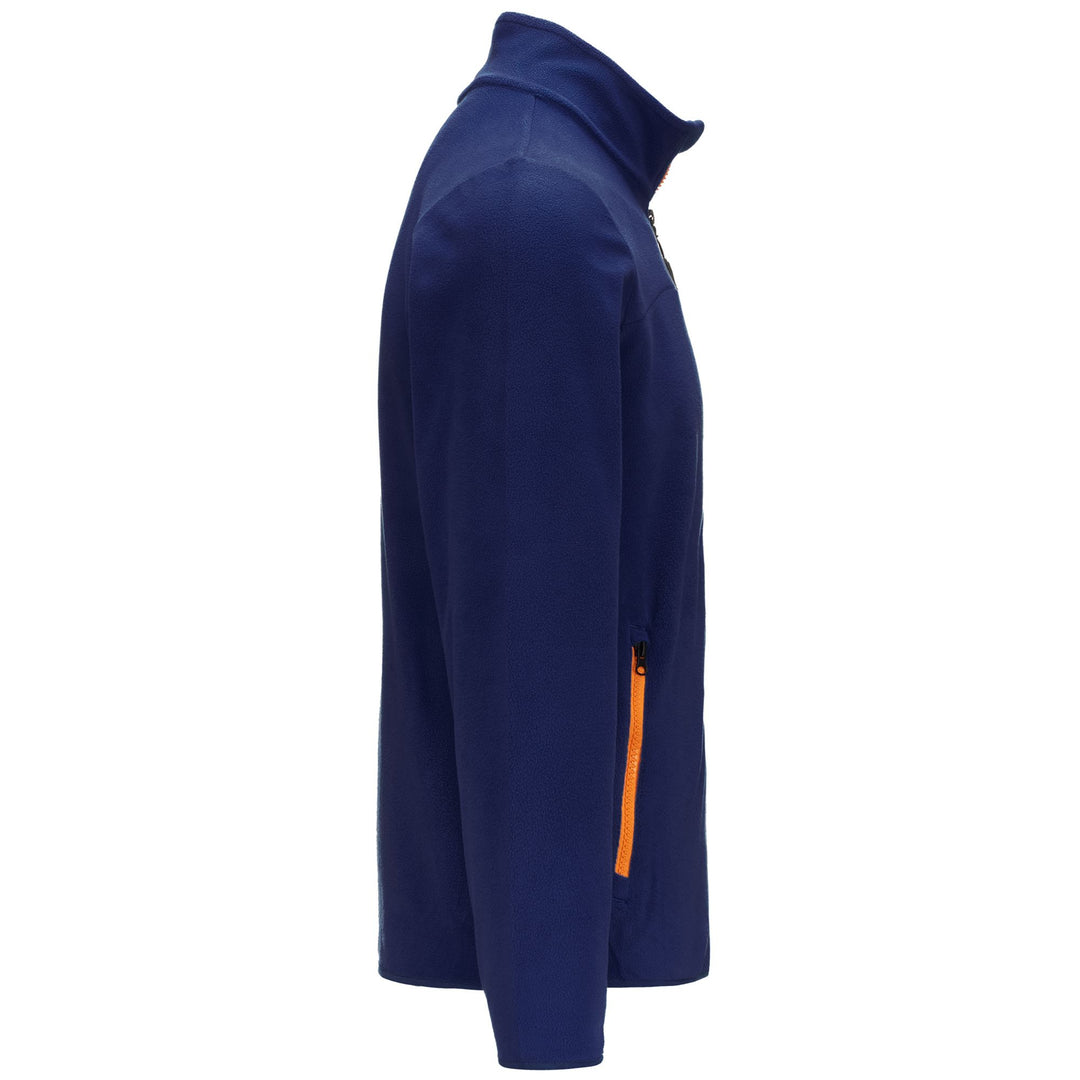 Veste polaire micro-régulière bleue pour homme, coupe classique, style sport main