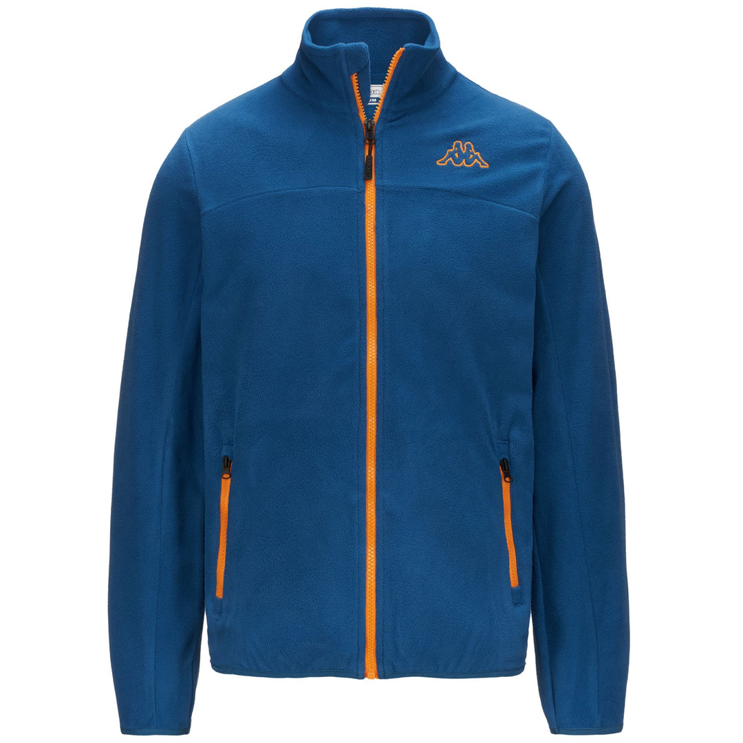 Veste polaire de sport bleue pour homme, coupe classique, avec poches zippées main