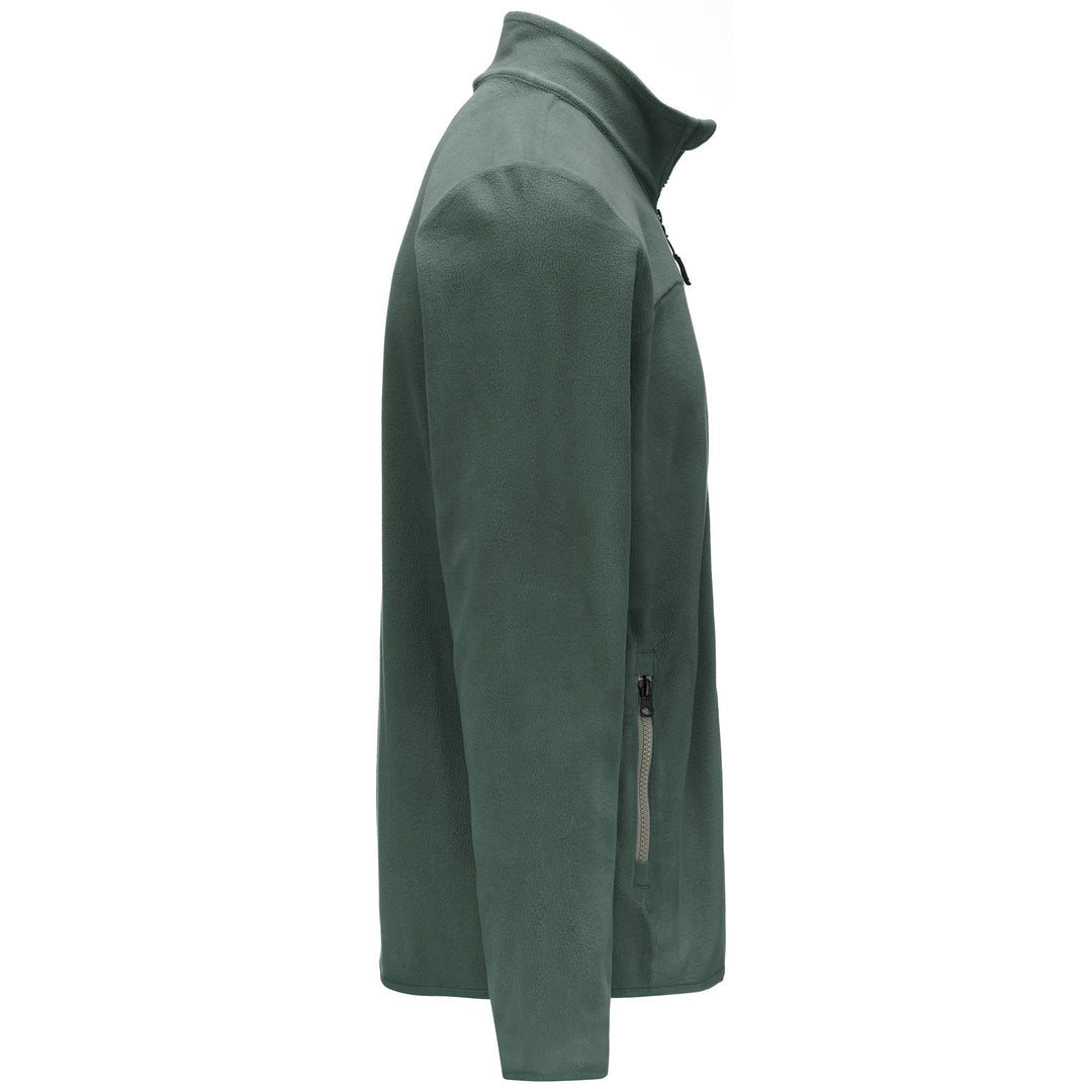 Giacca Fleece Sportiva Uomo Verde Anatra con Tasche con Zip main
