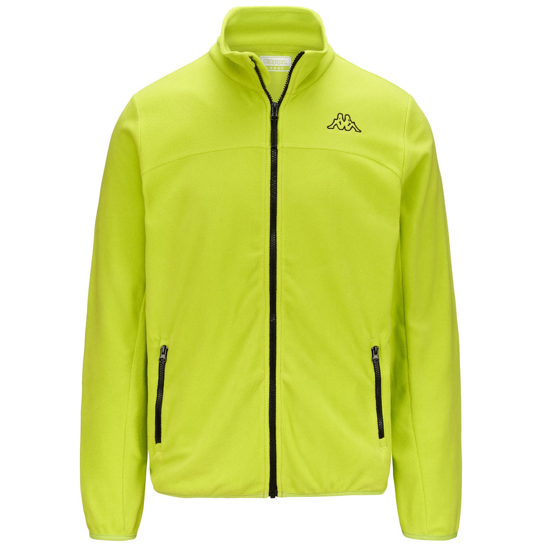 Lime Green Men's Sportstyle Fleece Jacket with Zip Pockets 01