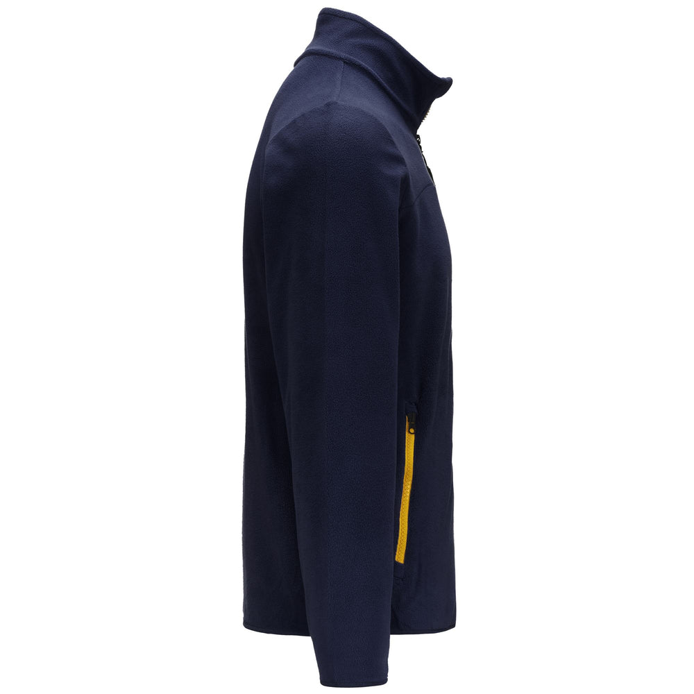 Dark Blue Men's Sportstyle Fleece Jacket with Zippered Pockets 02