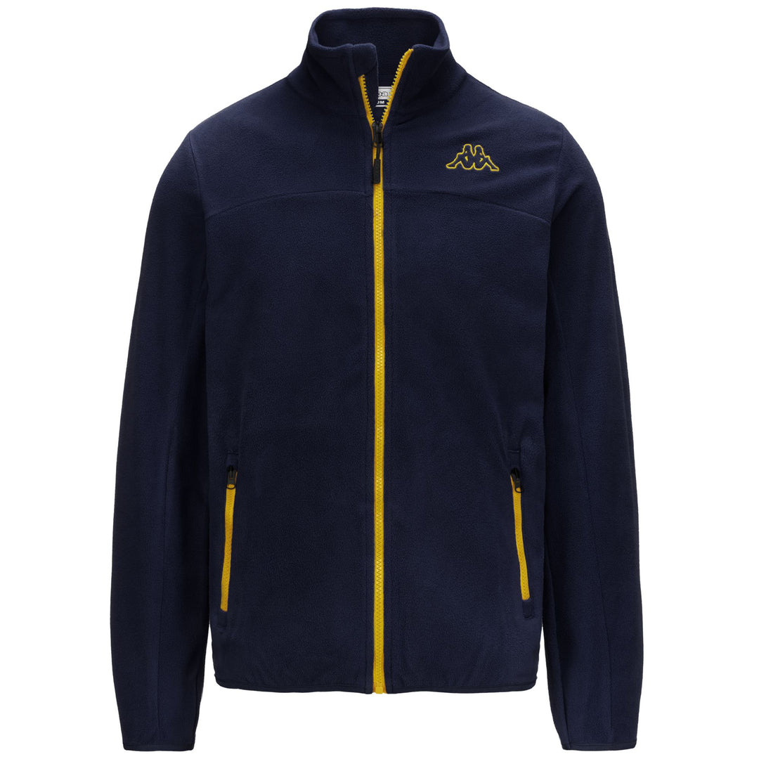 Dark Blue Men's Sportstyle Fleece Jacket with Zippered Pockets 01