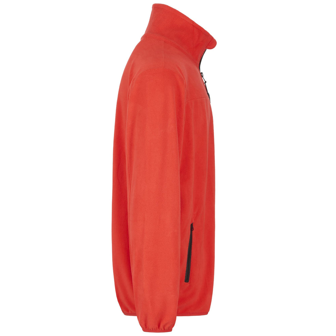 Chaqueta polar deportiva roja para hombre con bolsillos con cremallera main