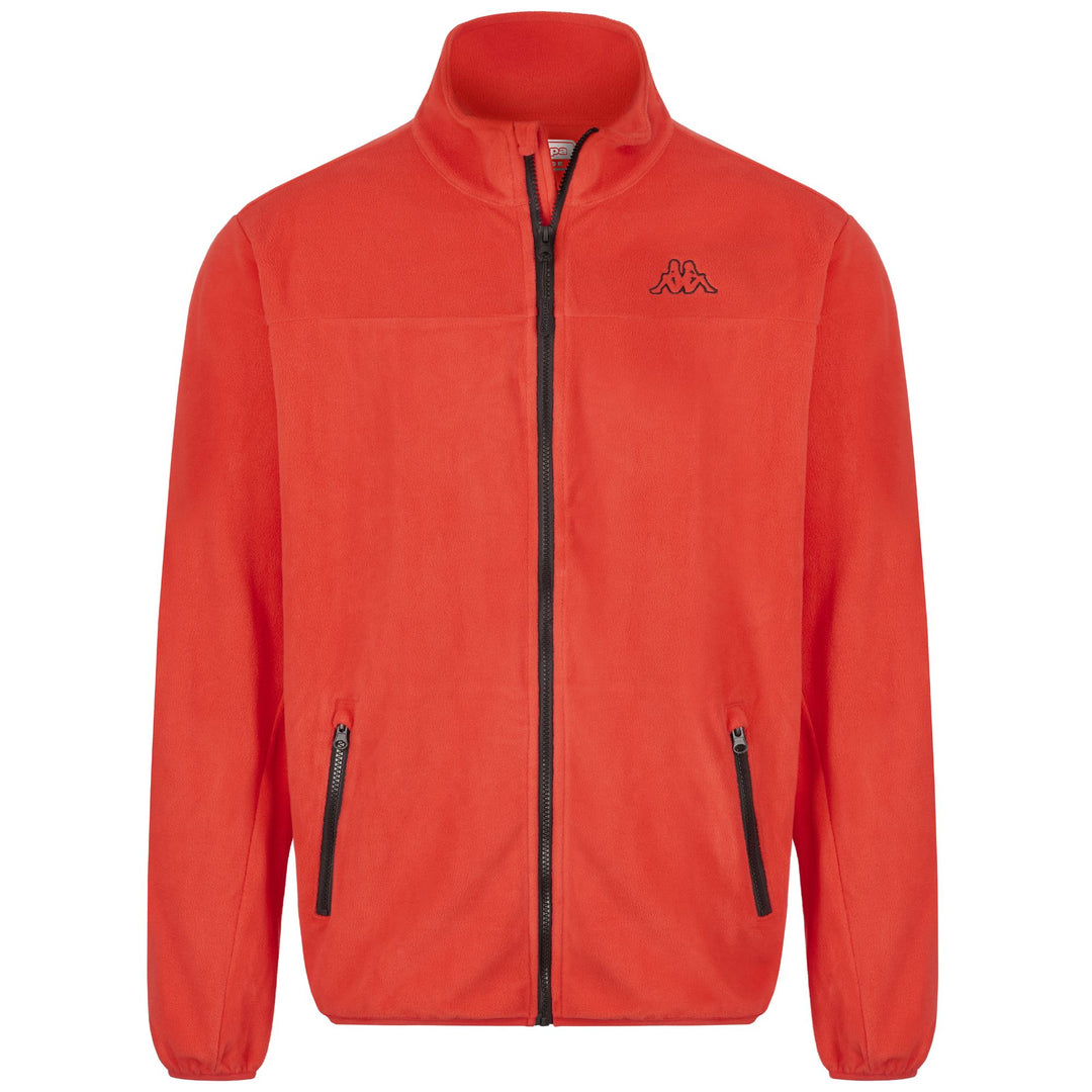 Chaqueta polar deportiva roja para hombre con bolsillos con cremallera main