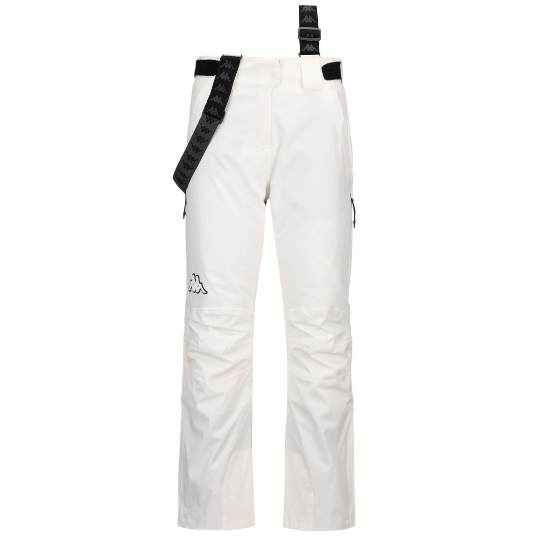 Pantalones de esquí impermeables para hombre en blanco y negro con acolchado 01