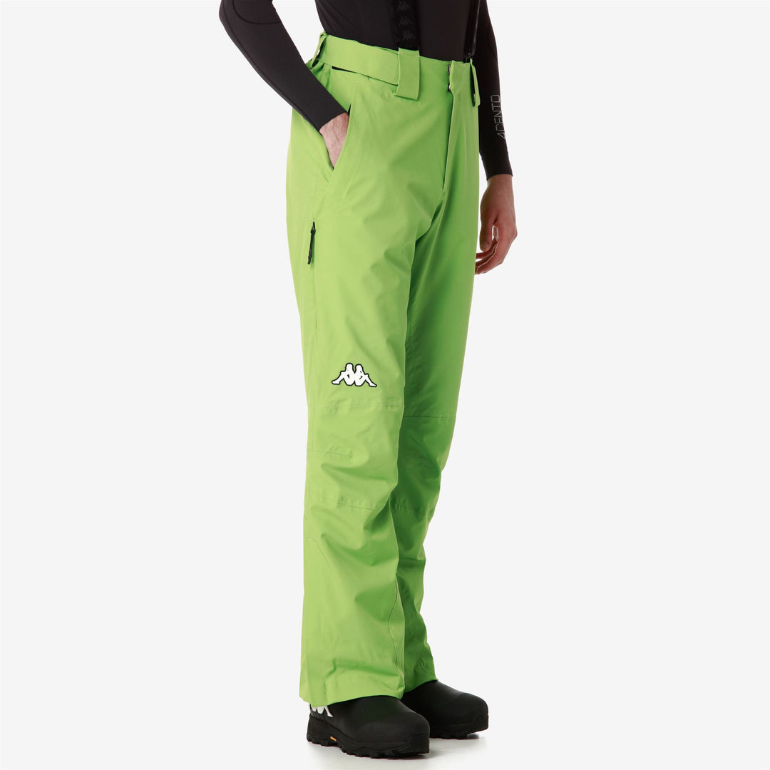 Pantaloni da sci slim fit da uomo verdi con protezione impermeabile main
