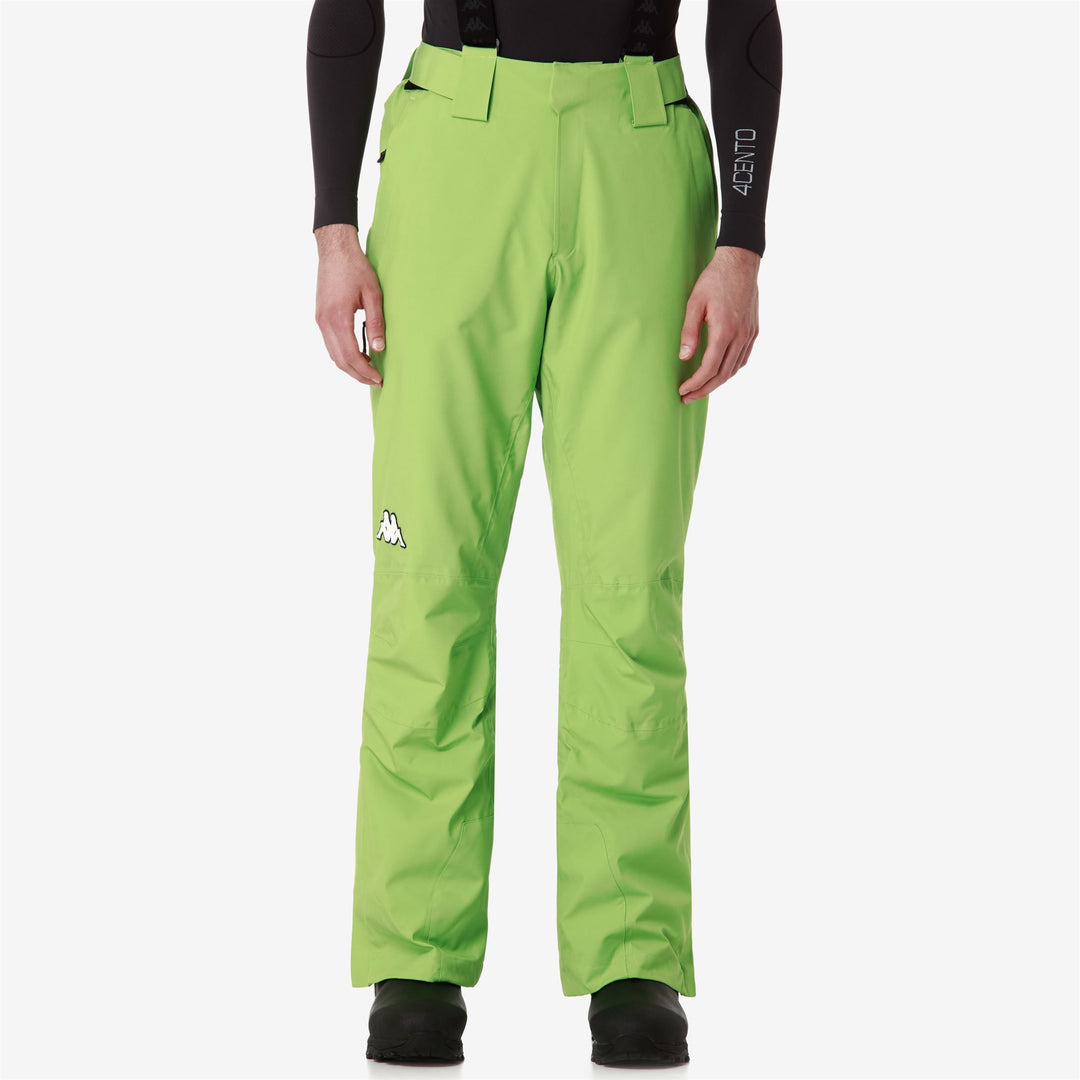 Pantaloni da sci slim fit da uomo verdi con protezione impermeabile main