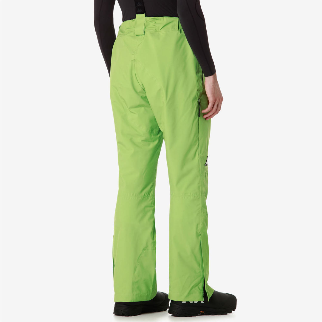 Pantaloni da sci slim fit da uomo verdi con protezione impermeabile main