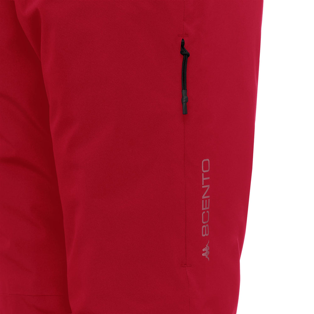 Pantalon de ski rouge pour homme, coupe slim, isolé et imperméable. main