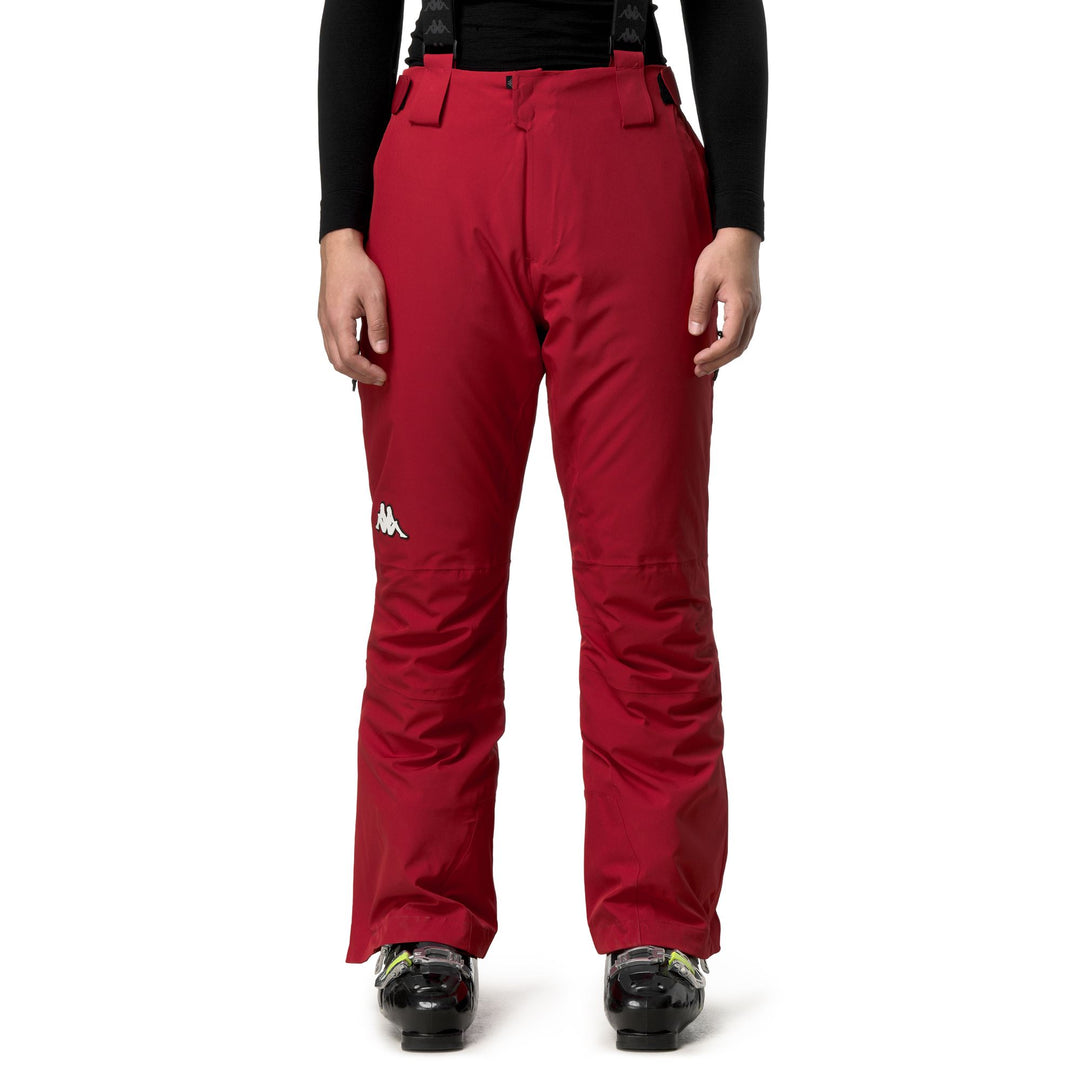 Pantalon de ski rouge pour homme, coupe slim, isolé et imperméable. 01