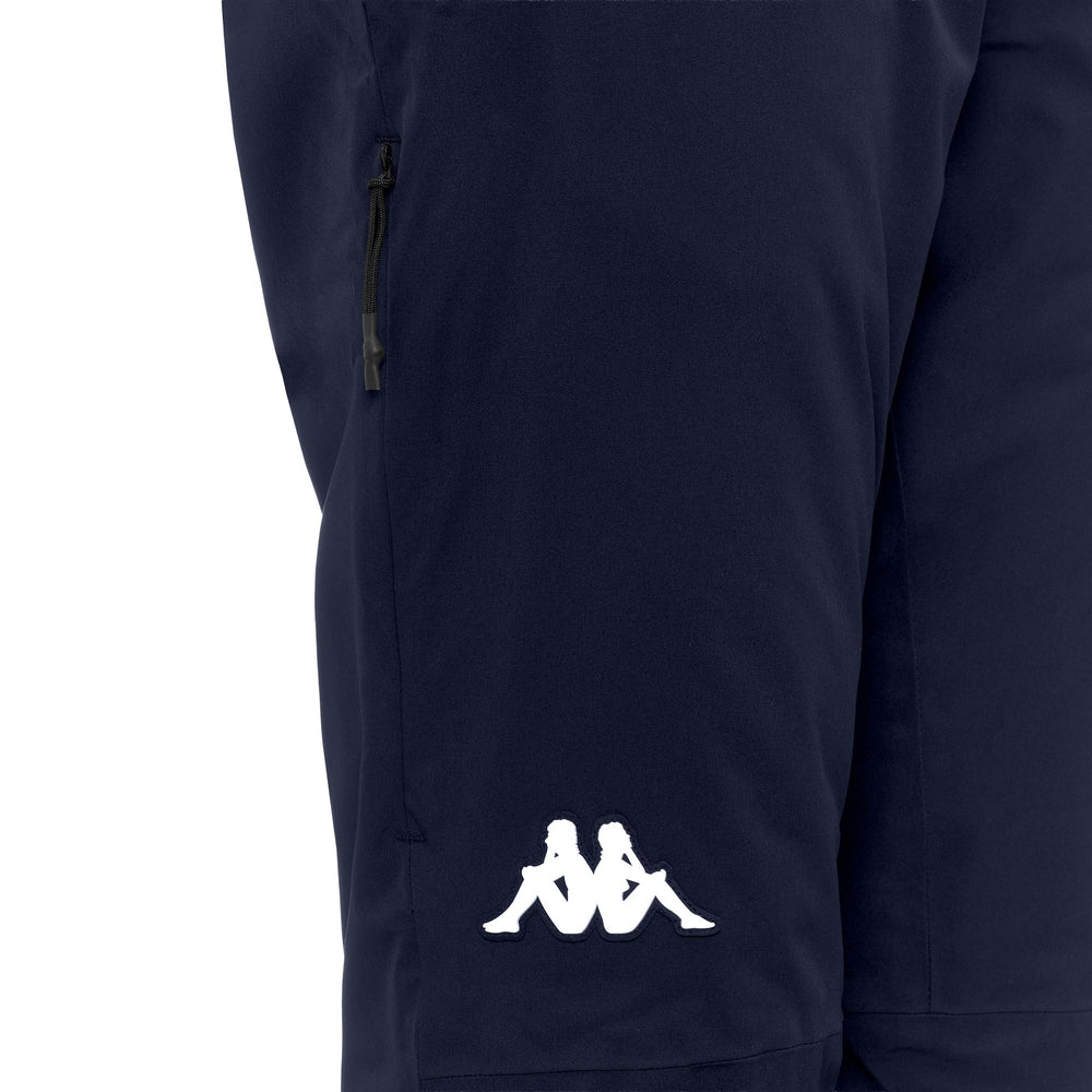 Pantalones de esquí ajustados con aislamiento azul para hombre con protección impermeable 02