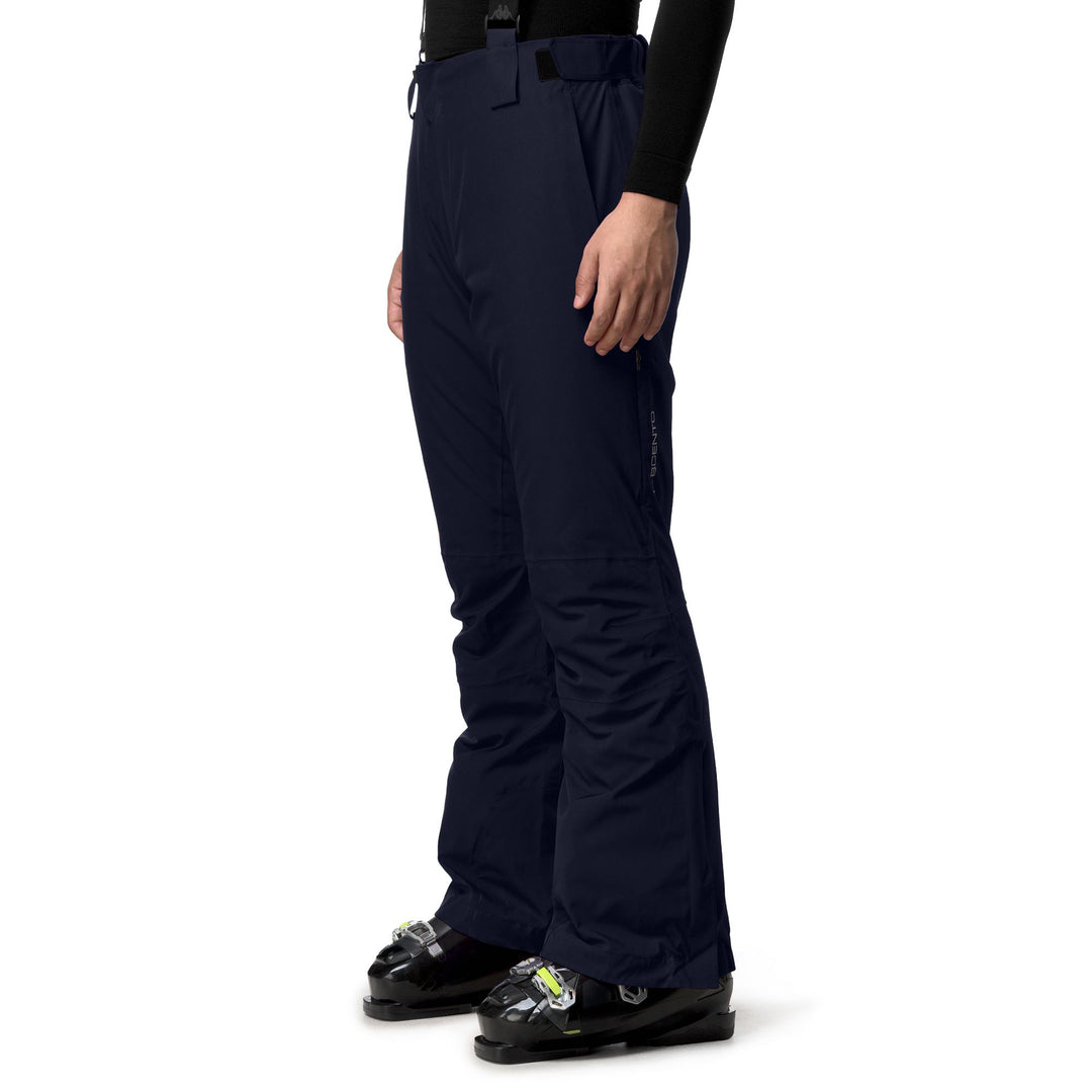 Pantalon de ski bleu pour homme, coupe slim, avec protection imperméable main