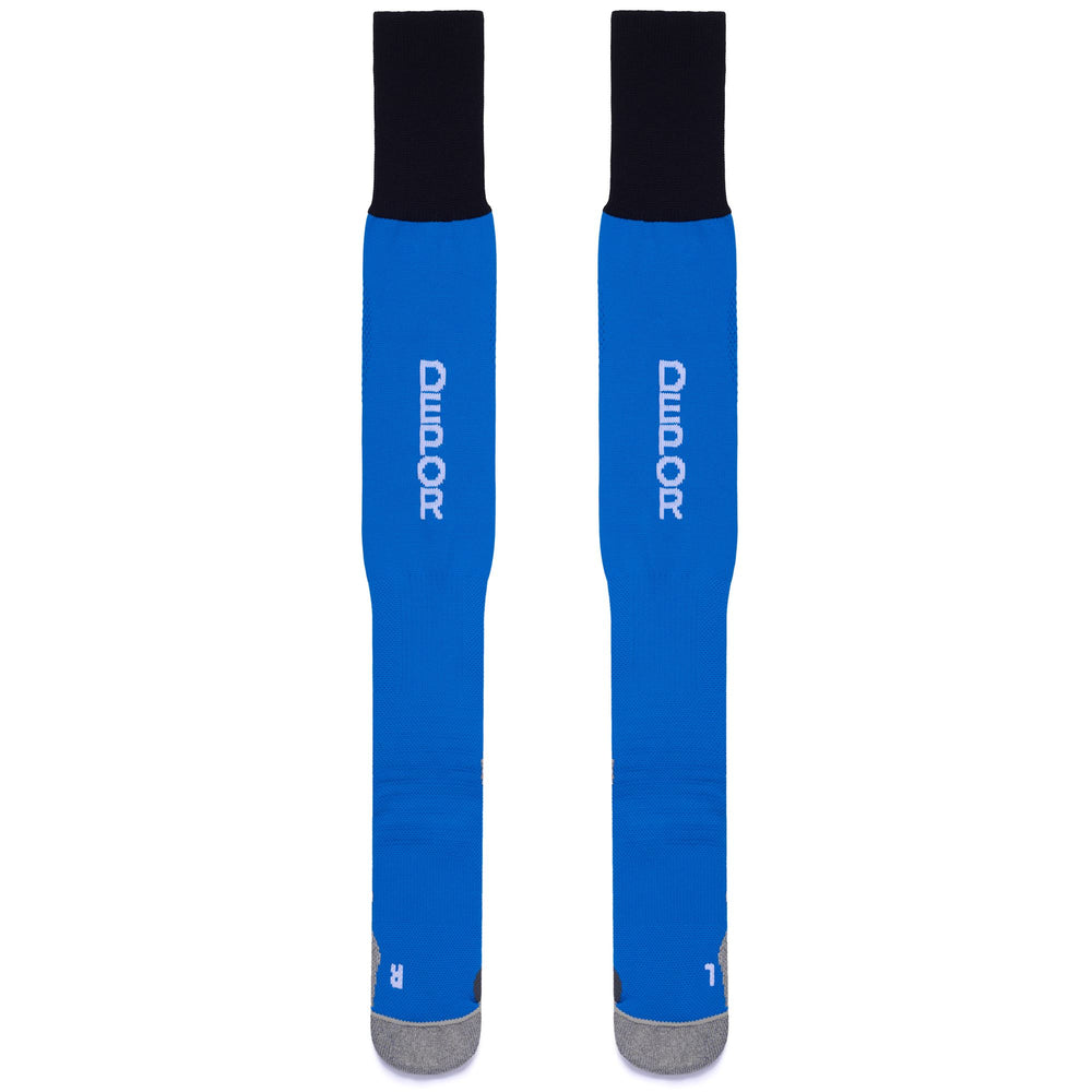 Chaussettes de football montantes bleues pour hommes Deportivo de La Coruña avec rembourrage 02