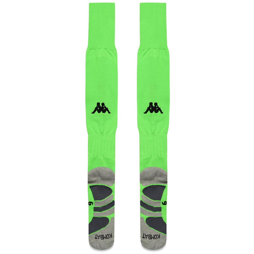 Calcetines deportivos altos hasta la rodilla para hombre, color verde neón, con amortiguación main