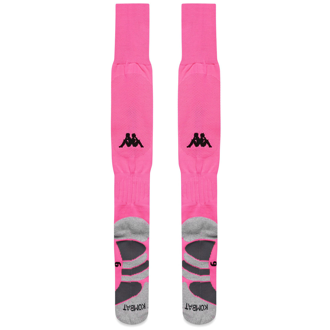 Calzini sportivi alti fino al ginocchio da uomo, rosso neon, con imbottitura main