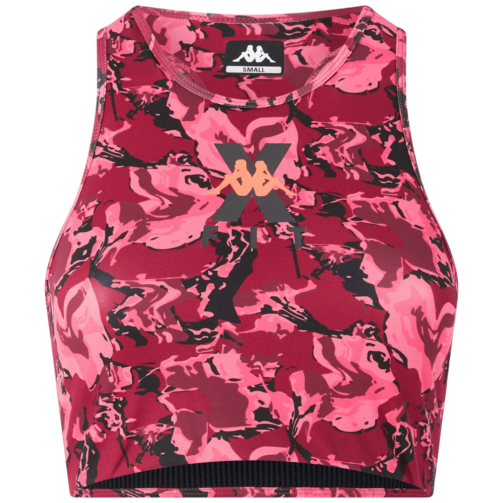 Red Pink Women's Active Workout Jersey Top with Skin Fit Design 02