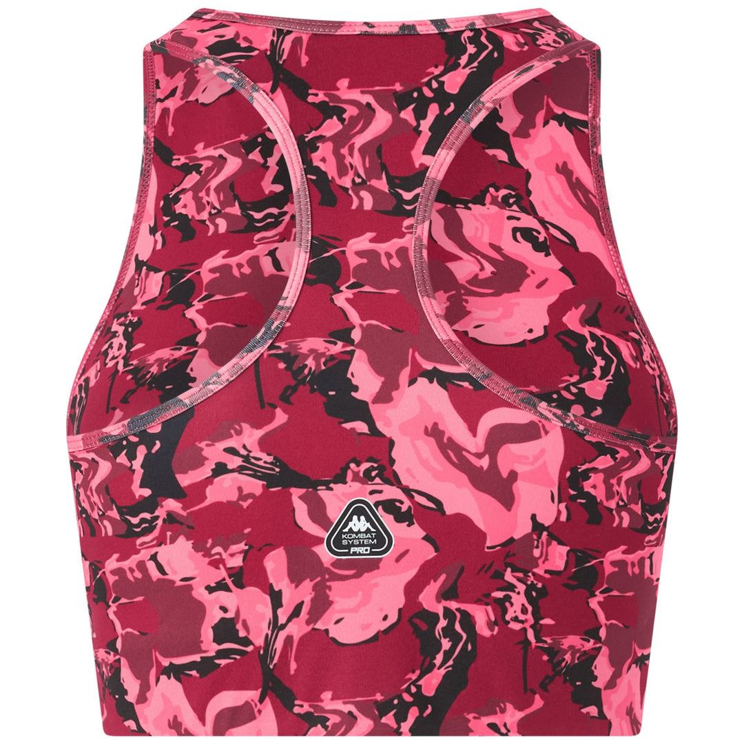 Haut de sport moulant pour femme, en jersey extensible rouge main