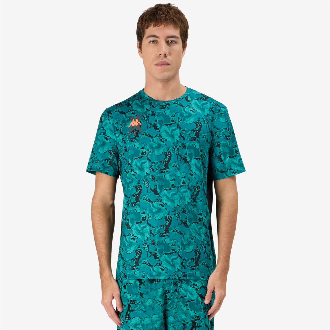 Blue Men's Active Jersey T-Shirt with Graphic Design main