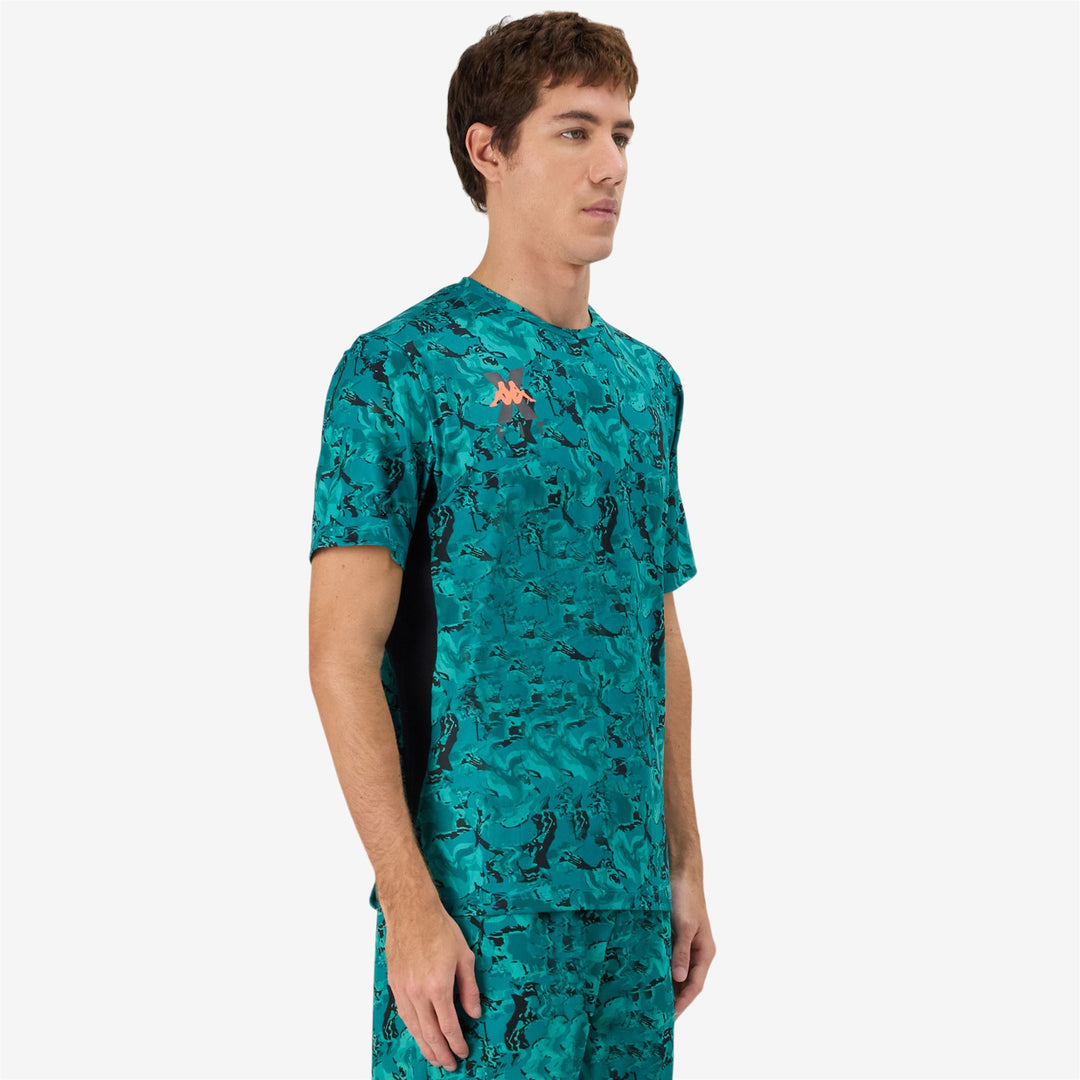 Blue Men's Active Jersey T-Shirt with Graphic Design main