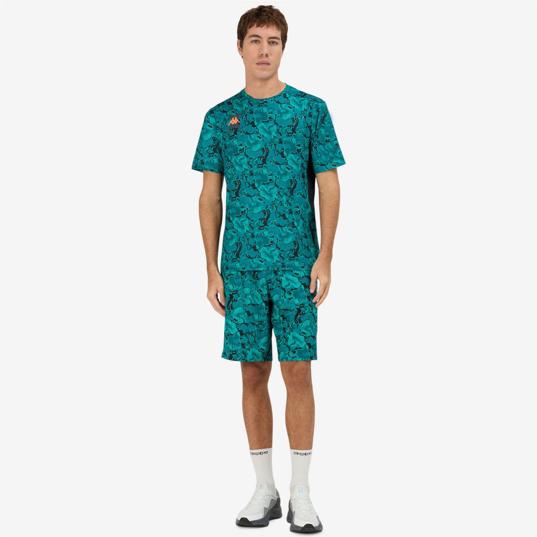 T-shirt sportiva da uomo blu con grafica main