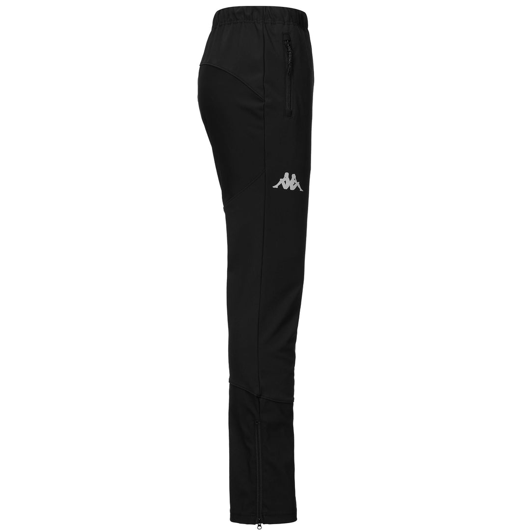 Pantalon de ski noir pour femme, coupe slim, avec empiècements extensibles et imperméables main
