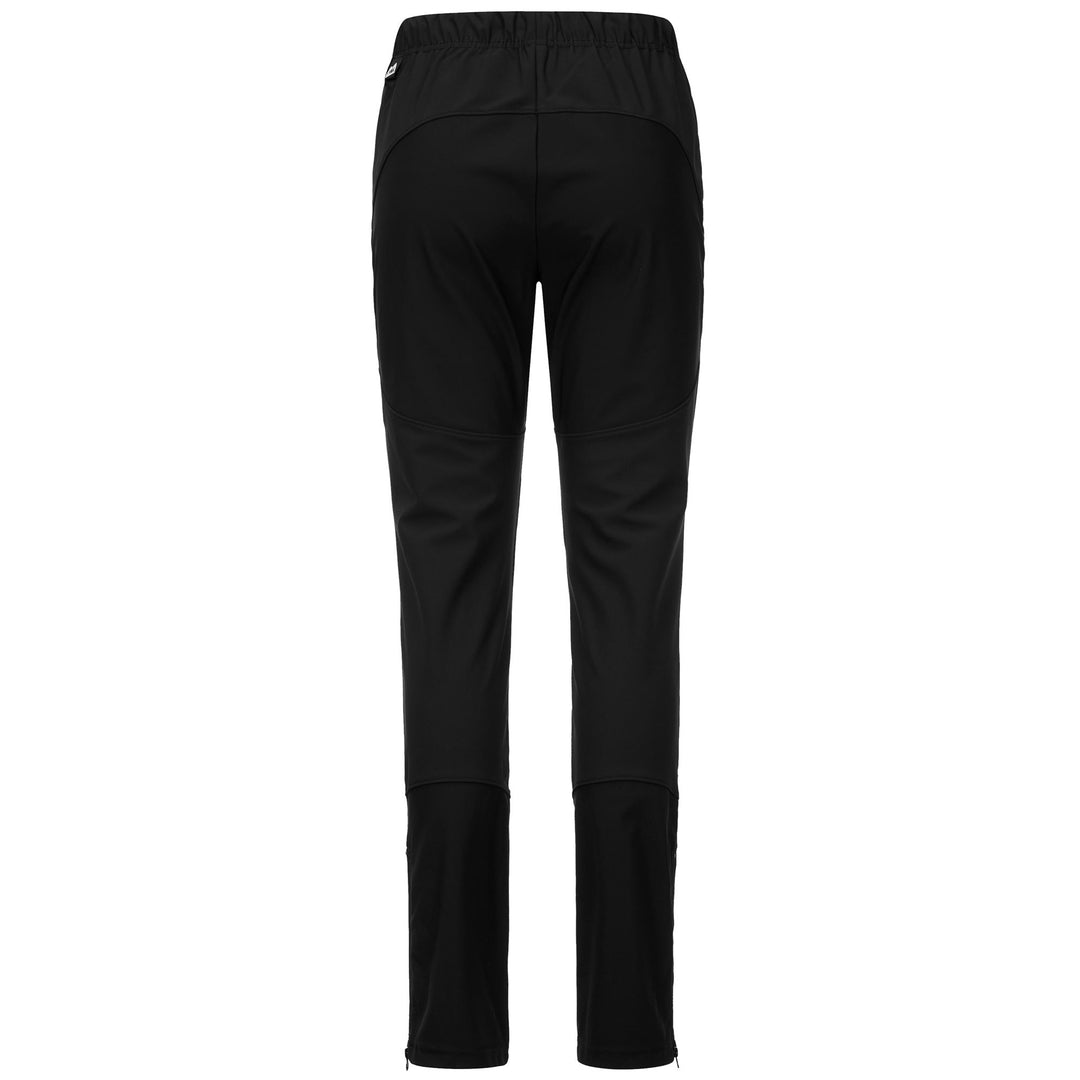 Pantalon de ski noir pour femme, coupe slim, avec empiècements extensibles et imperméables main