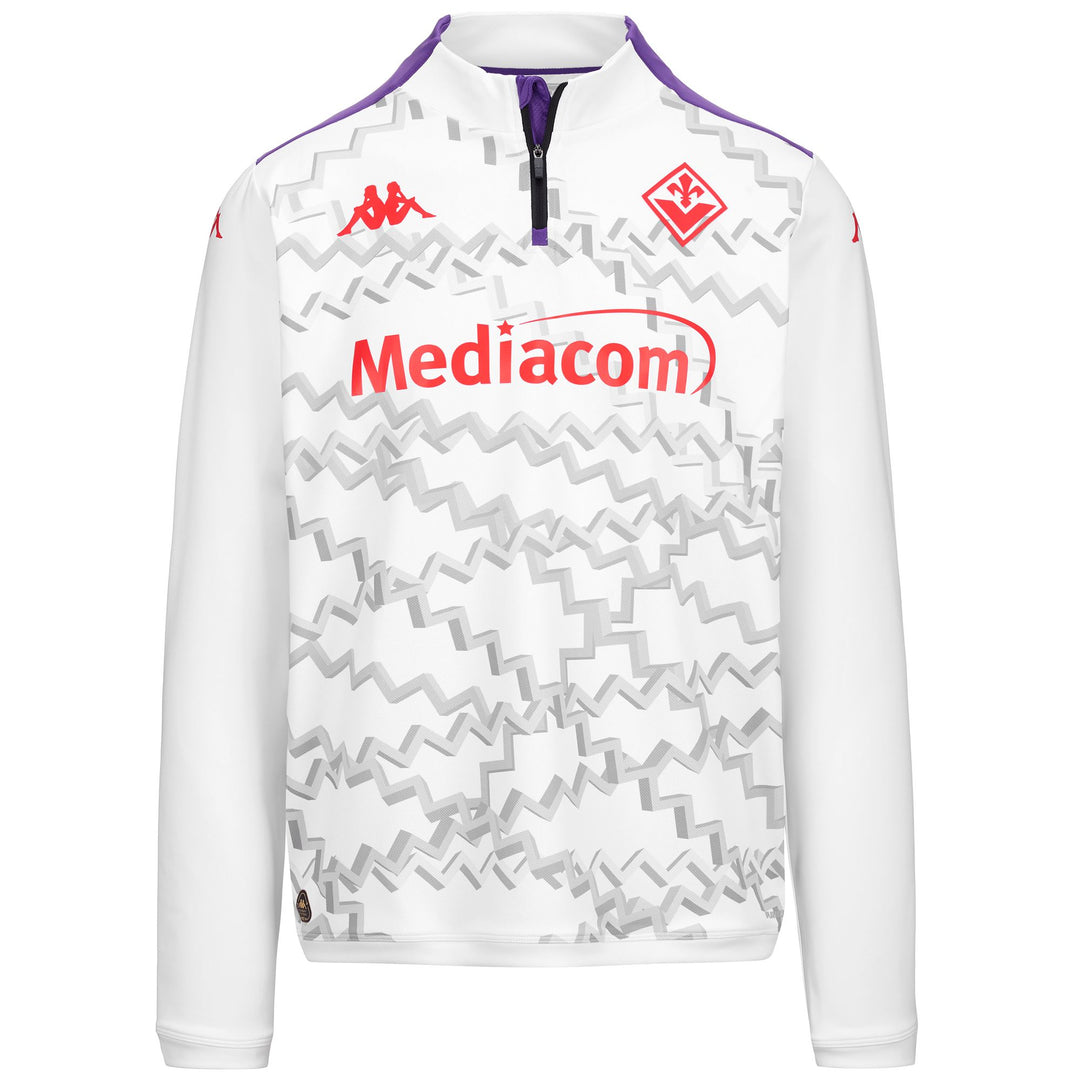 White Men's ACF Fiorentina Football Training Slim Fit Jumper 01