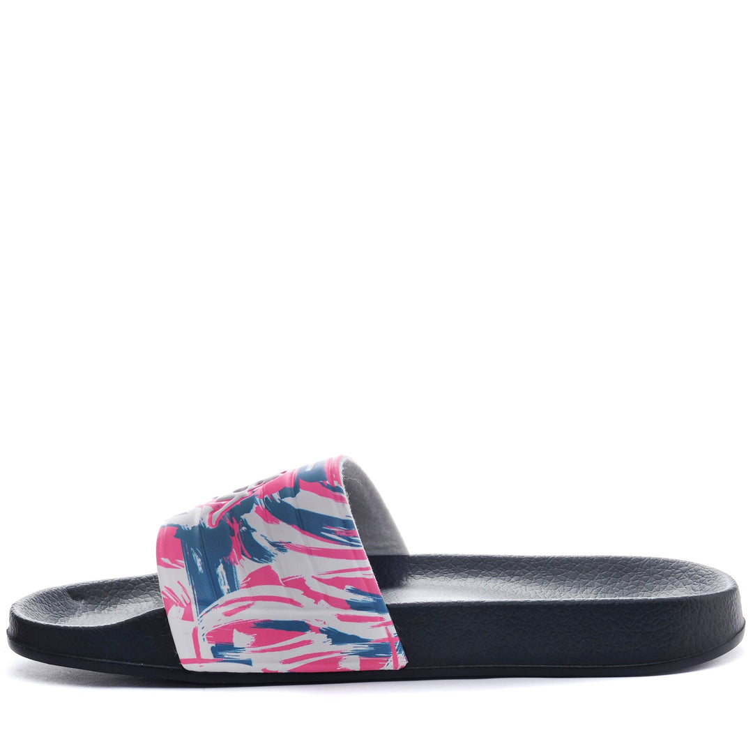 Infradito da donna a righe nere e rosa con tomaia sintetica main