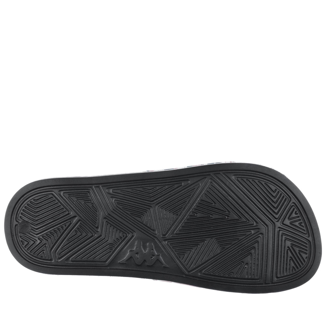 Infradito da donna a righe nere e rosa con tomaia sintetica main