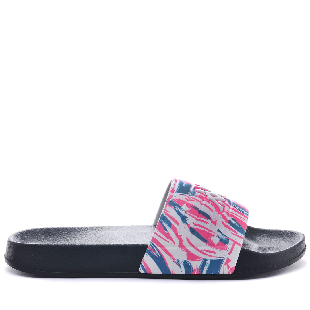 Infradito da donna a righe nere e rosa con tomaia sintetica main