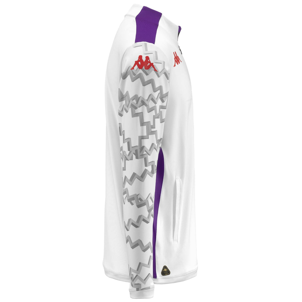 Sudadera de entrenamiento de fútbol ACF Fiorentina blanca para hombre de corte entallado 02