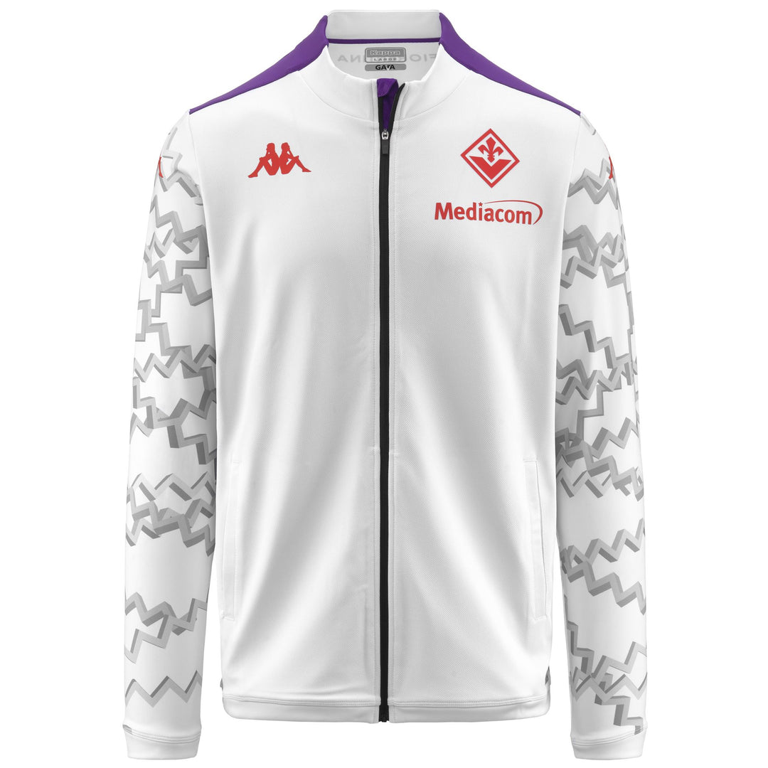 Sudadera de entrenamiento de fútbol ACF Fiorentina blanca para hombre de corte entallado 01