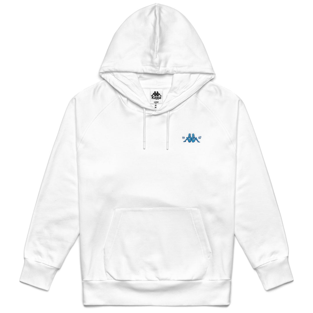 Men's White Brushed Hoodie with Kangaroo Pocket. 01