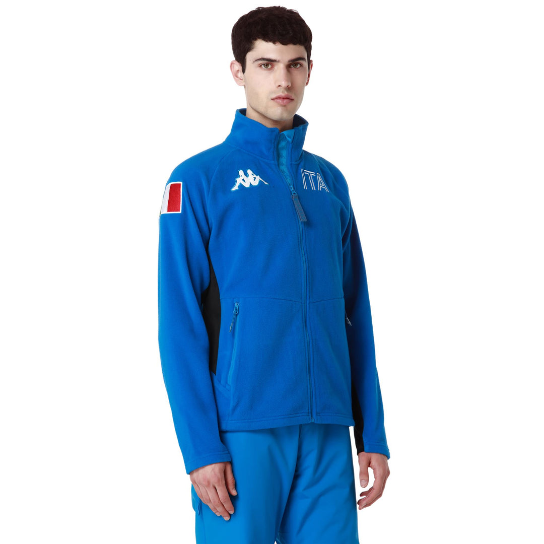Pile da sci blu da uomo con vestibilità regular e inserti elasticizzati main