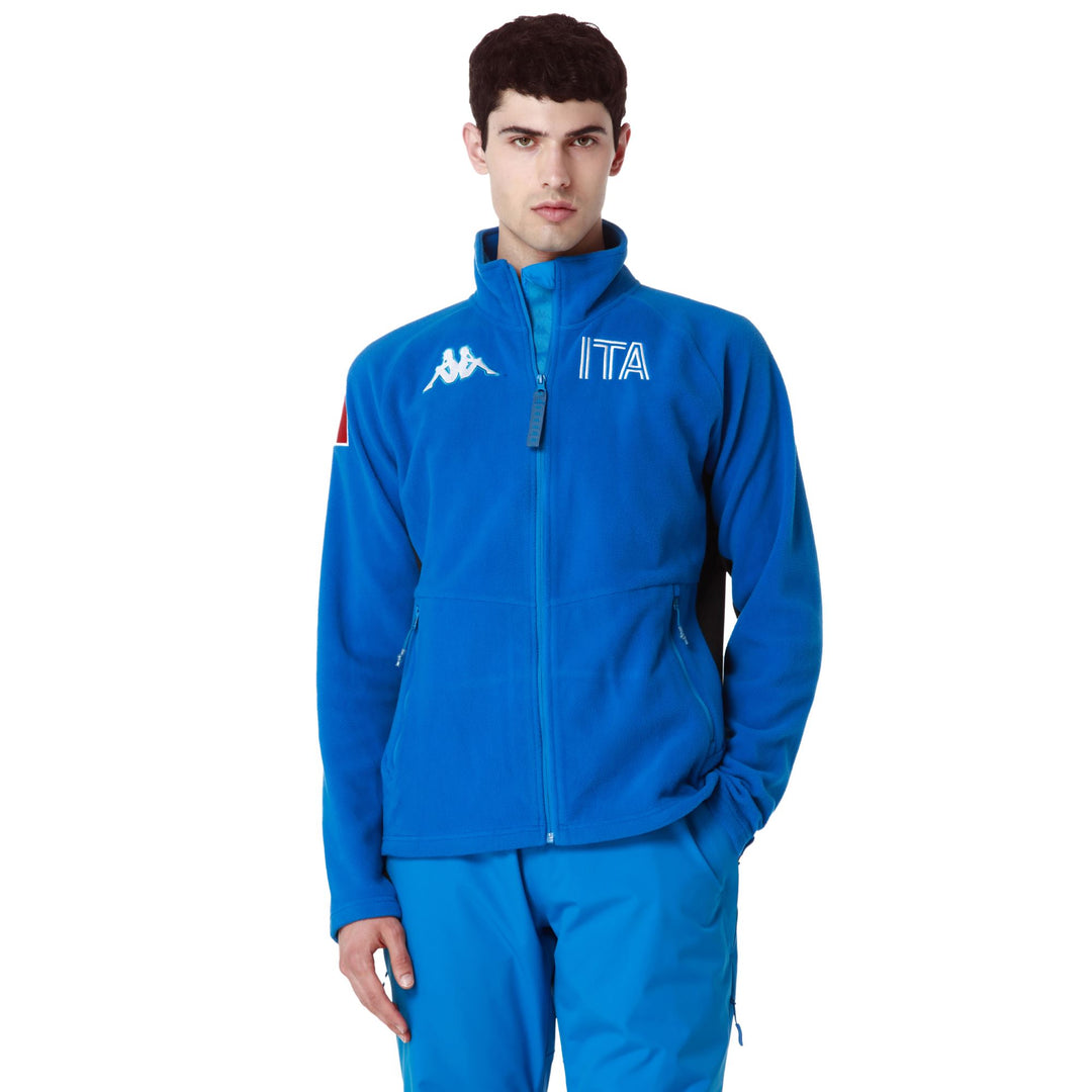 Blue Men's Regular Fit Ski Fleece with Stretch Inserts main