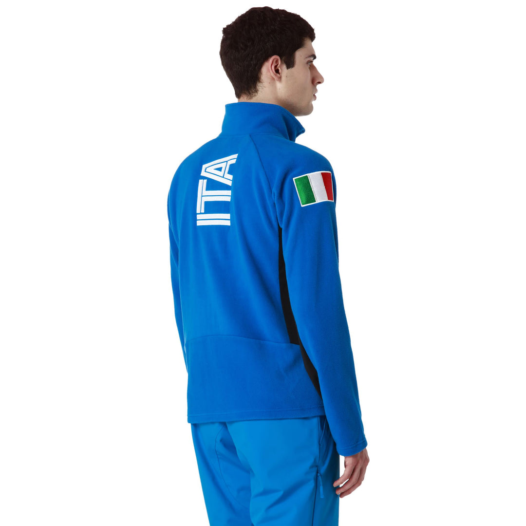 Pile da sci blu da uomo con vestibilità regular e inserti elasticizzati main