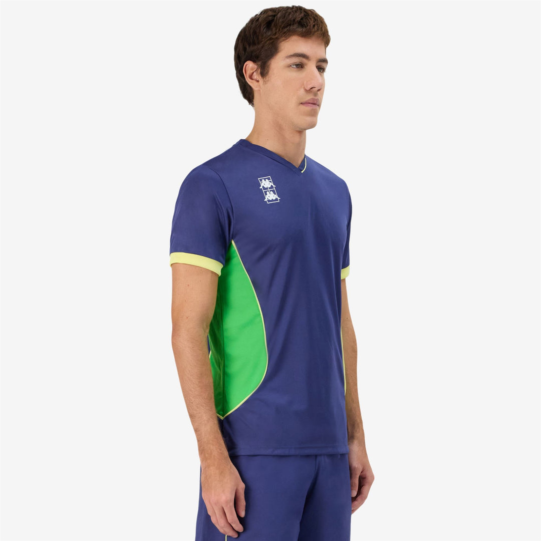 Blue Men's Regular Fit Padel T-Shirt with Side Inserts main