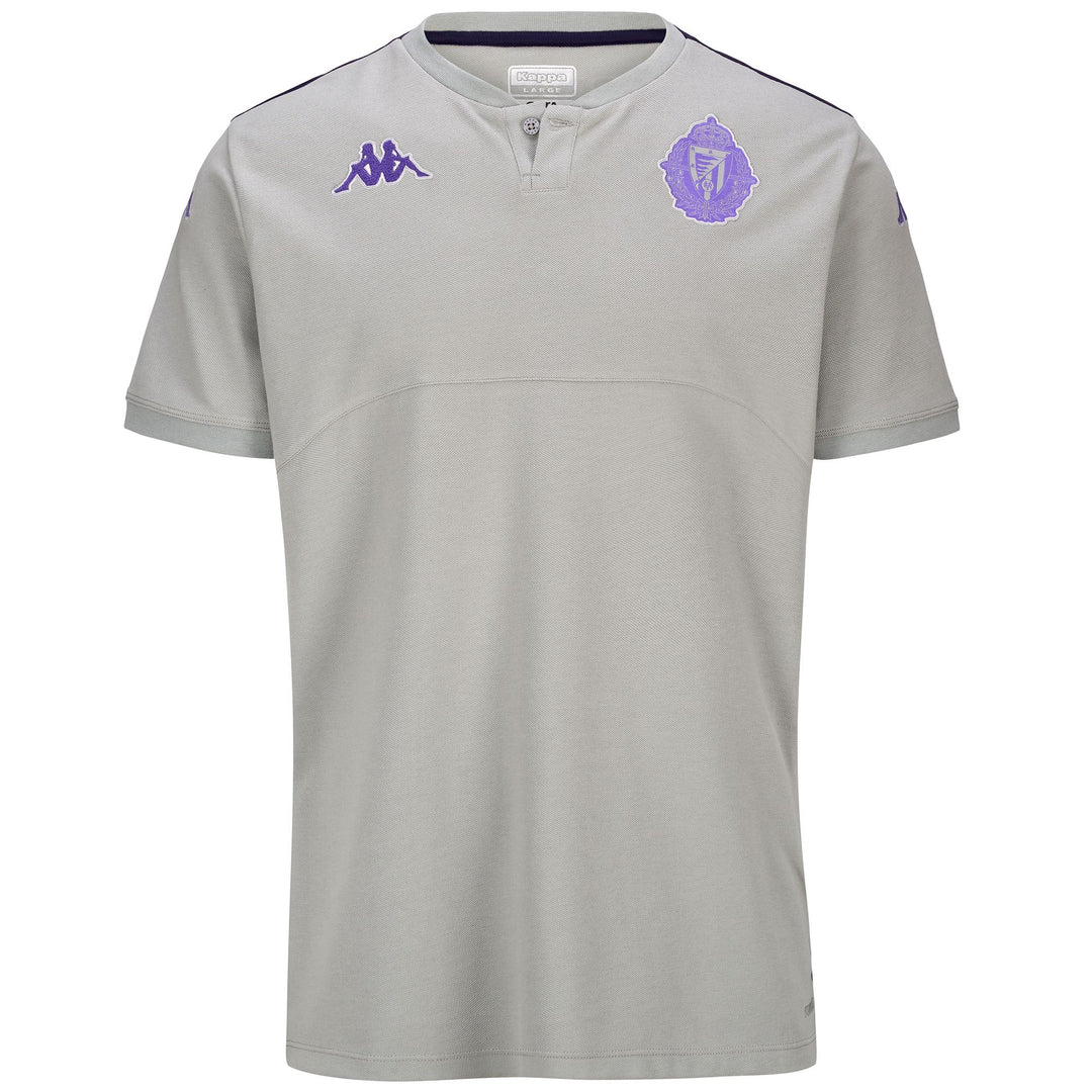 Polo gris pour homme Real Valladolid, coupe ajustée 01