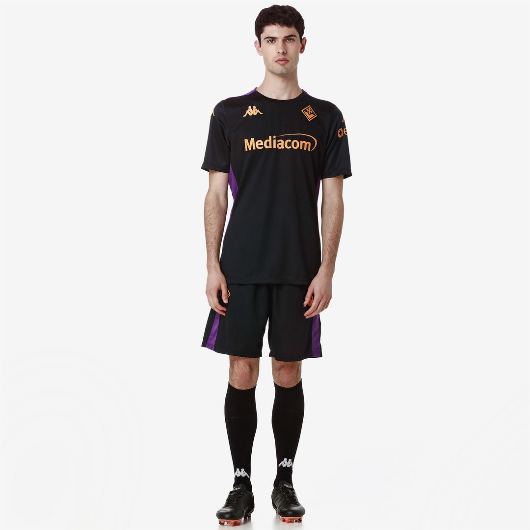 Black Men's ACF Fiorentina Football Training Shorts with Zip Pockets main
